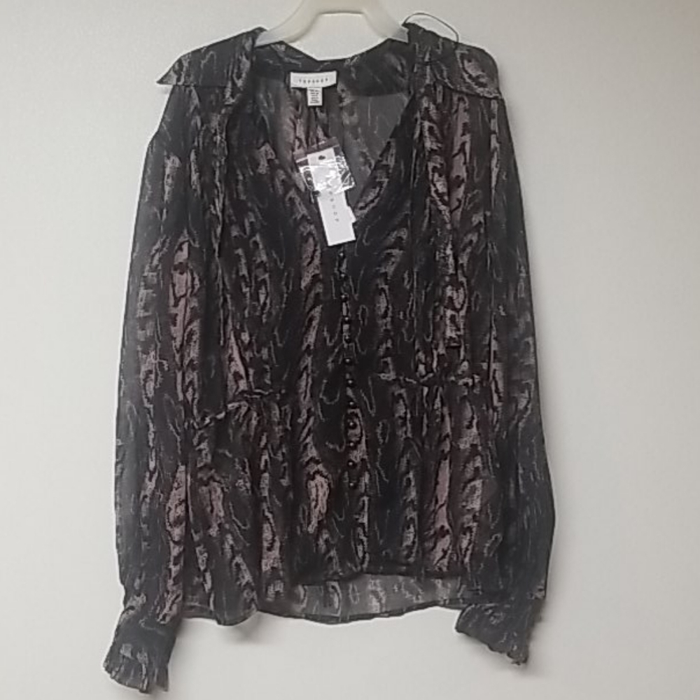 Topshop Patterned Blouse